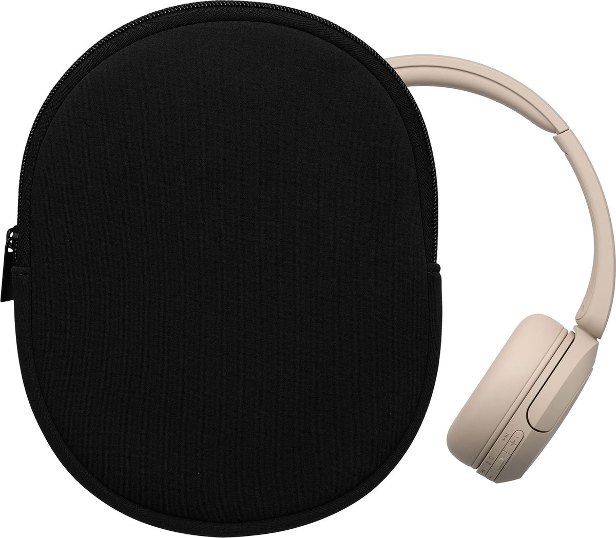 kwmobile hoes compatibel met Sony WH-CH520 / WH-CH510 - 22,5 x 17 cm - Beschermhoes voor headset in zwart - Van neopreen
