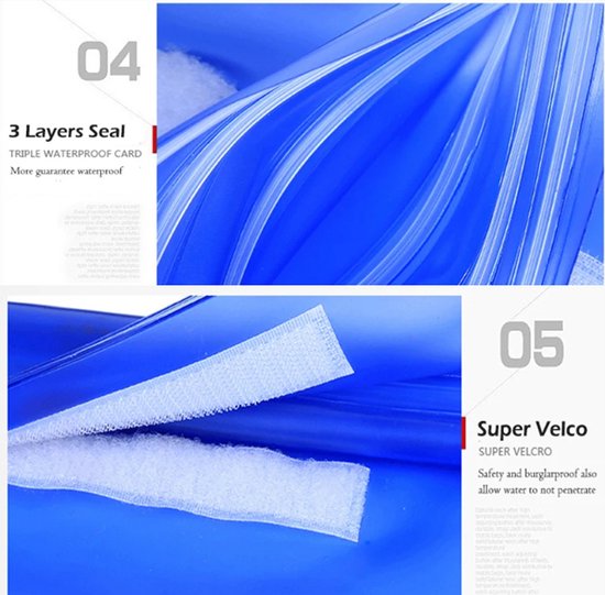 Sac banane étanche I ceinture de course I avec support pour smartphone I transparent I sac banane I sac de course I Blauw