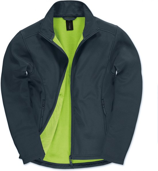 SportJas Heren 3XL B&C Lange mouw Navy / Neon Green 96% Polyester, 4% Elasthan