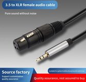 VIKEFON XLR Vrouwelijk naar 3.5mm Jack AUX Kabel - Ideaal voor Luidsprekers, Microfoons en Mixers - 1 Meter