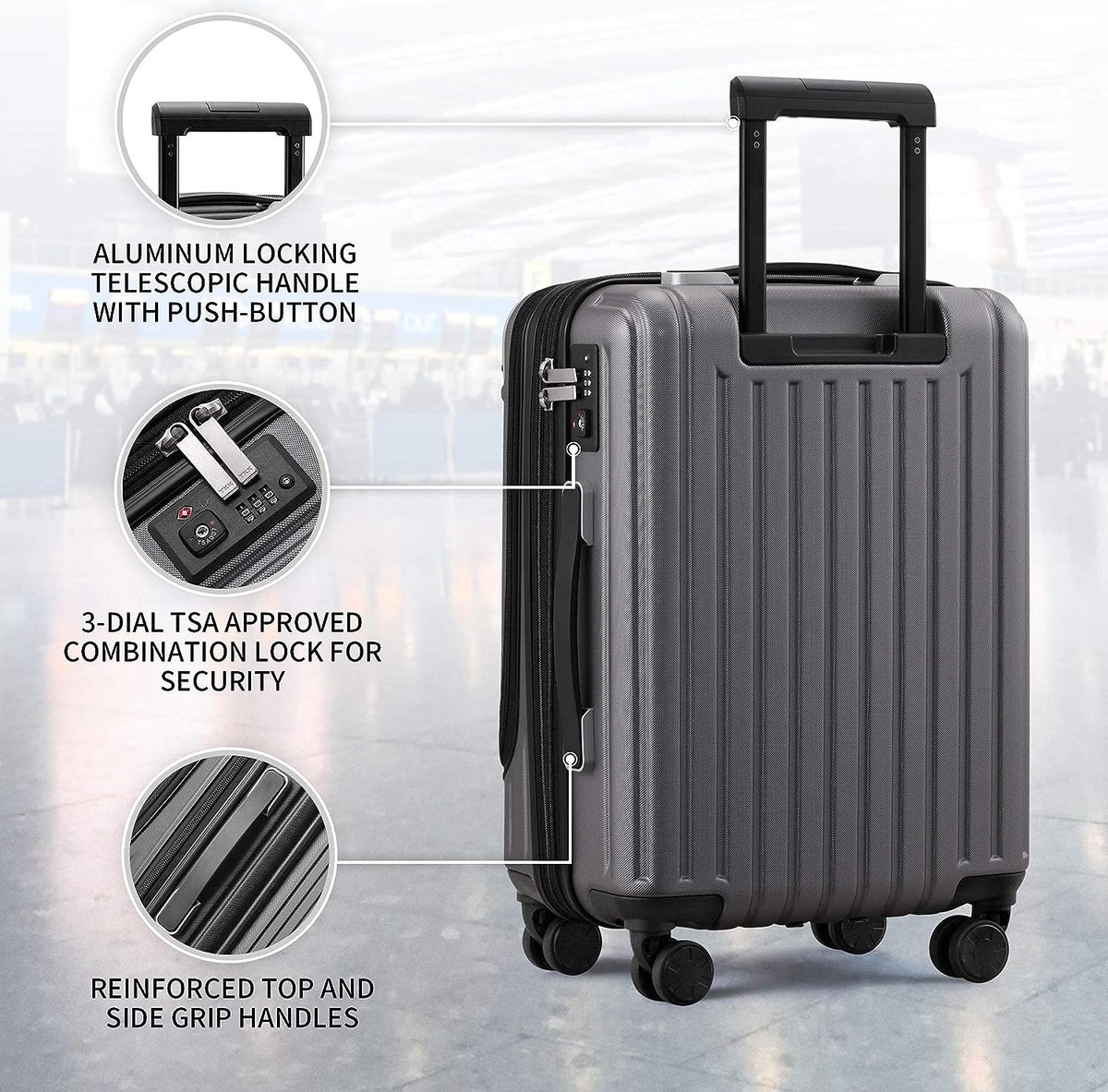 Wings koffer met harde schaal, grote reiskoffer & trolleys, ultralichte