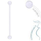 Fako Bijoux® - Zwangerschapspiercing - Bioplast Classic - 58mm - Transparant