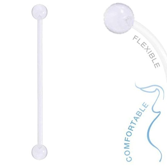 Fako Bijoux® - Piercing nombril de grossesse - Bioplast Classic - 58mm - Transparent