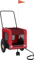vidaXL - Hondenfietstrailer - oxford - stof - en - ijzer - rood - en - zwart