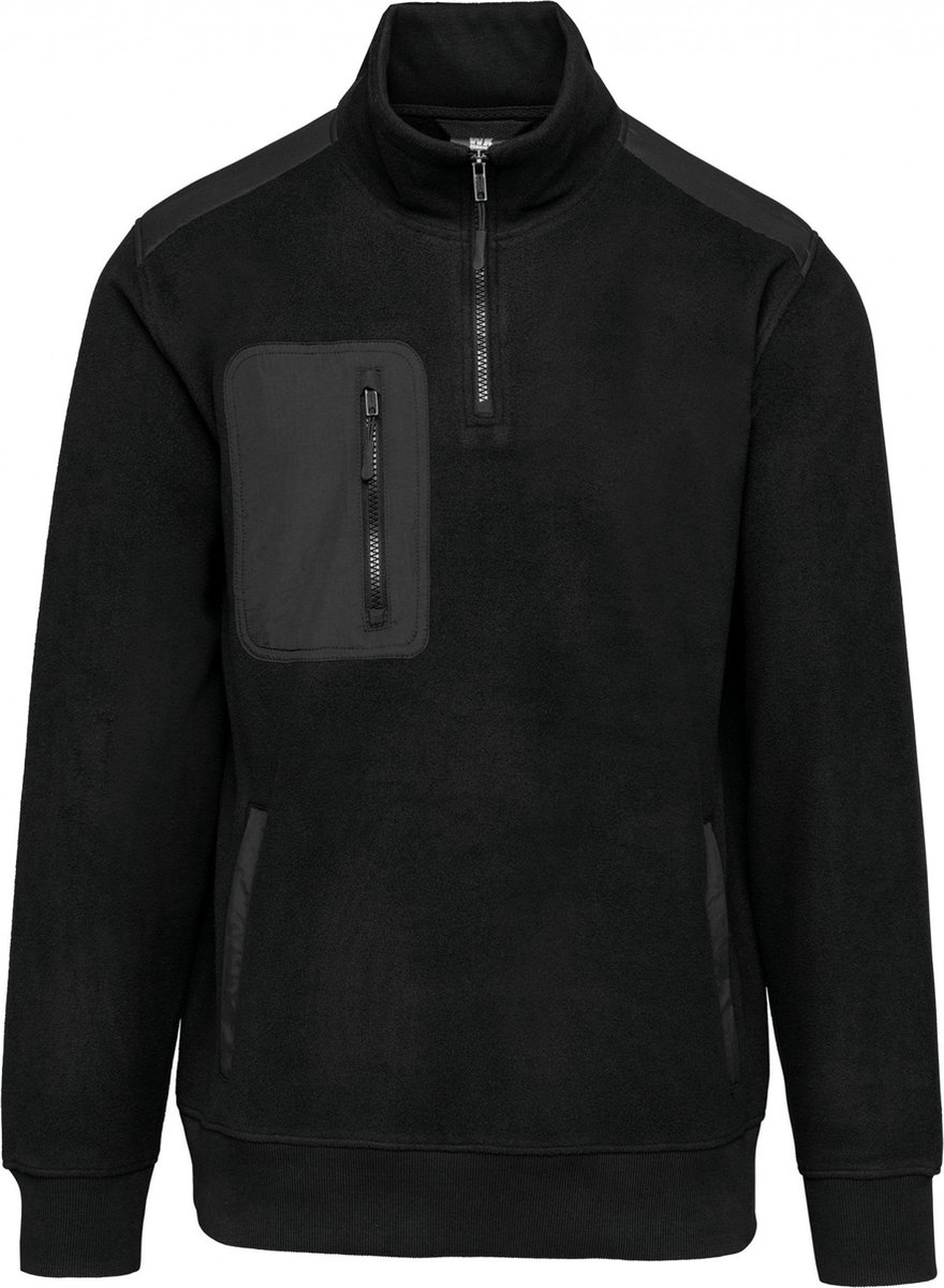 Pullover/Cardigan Unisex M WK. Designed To Work 1/4-ritskraag Lange mouw Black 100% Polyester