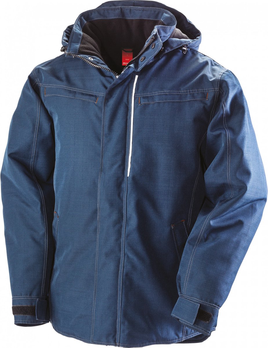 Result Denim Texture Rugged Jacket RT326 - Navy - 3XL