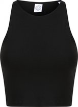 SportT-shirt Dames XL Skinni Fit Ronde hals Mouwloos Black 93% Katoen, 7% Elasthan