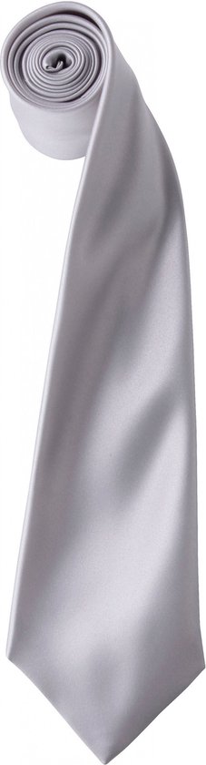 Stropdas Heren One Size Premier Silver 100% Polyester