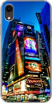 Geschikt voor iPhone XR hoesje - New York - Nacht - USA - Siliconen Telefoonhoesje