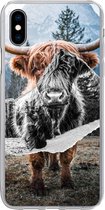 Geschikt voor iPhone Xs hoesje - Schotse hooglander - Koe -Dieren - Siliconen Telefoonhoesje