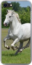 Geschikt voor iPhone SE 2020 hoesje - Paarden - Natuur - Wit - Siliconen Telefoonhoesje