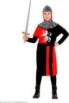 Widmann - Middeleeuwse & Renaissance Strijders Kostuum - Middeleeuwse Jongste Strijder - Jongen - Rood, Zwart - Maat 128 - Carnavalskleding - Verkleedkleding