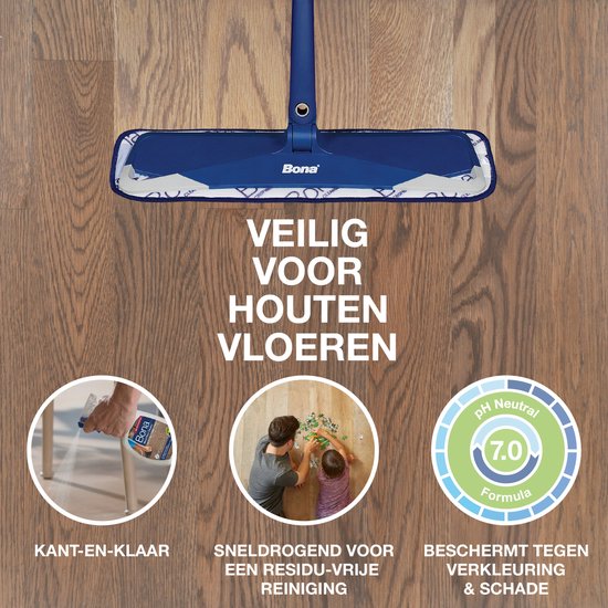 Bona Houten Vloer Reiniger - Spray 1 Liter - Droogt Snel - Gebruiksklaar