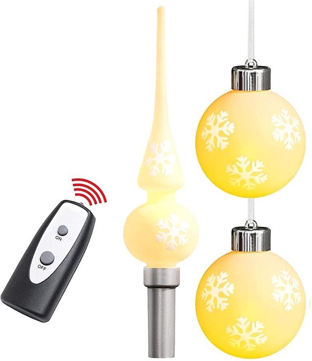 Led kerstboom piek kerstballen met licht