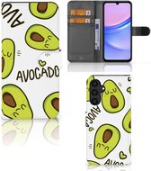 GSM Hoesje Geschikt voor Samsung Galaxy A15 Mobiel Bookcase Valentijn Cadeautje Haar Avocado Singing
