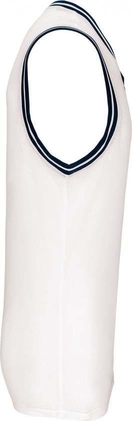 Tank Top Unisex XS Proact V-hals Mouwloos White / Navy 100% Polyester