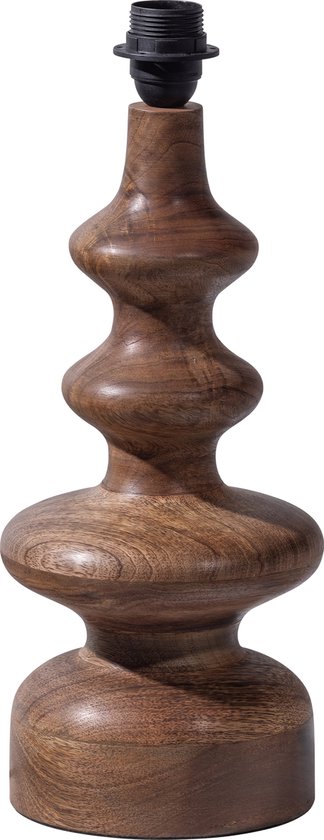 BePureHome Pied de Lampe de Table Fondle - Bois - Brun Chaud - 43x17x17