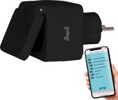 Gologi Smart plug extérieur - Prise intelligente - IP44 - Minuterie & Compteur d'énergie - WIFI - Google Home & Amazon Alexa - Zwart
