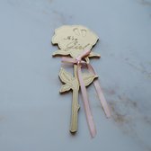 It's a Girl! Roosje Bedankje - babyfeest - babyshower - gender reveal - unieke bedankjes - 8 x 8 x 2 cm