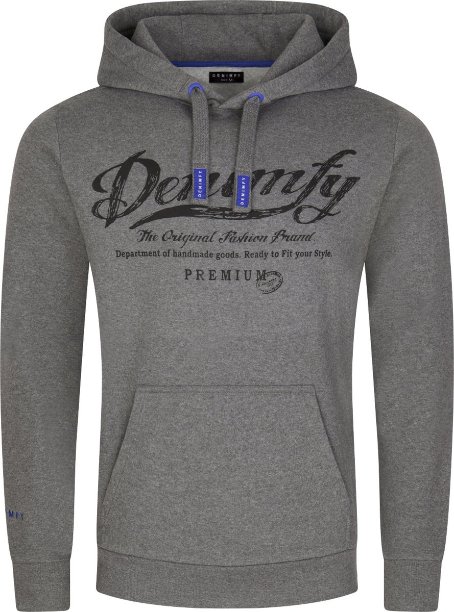 DENIMFY Heren Sweatshirt DFArno regular fit Grijs S Volwassenen Hoodie Capuchon Sweatshirt