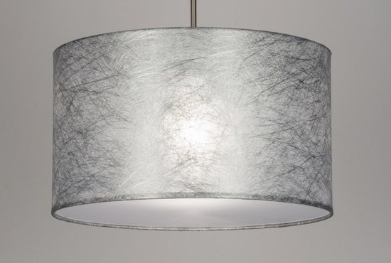 Lumidora Hanglamp 30381 - DONNA - E27 - Zilvergrijs - Textiel - ⌀ 45 cm