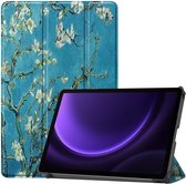 Tablet Hoes geschikt voor de Samsung Galaxy Tab S9 | Book Case met Standaard | Kunstlederen Beschermhoes | Tri-fold | Blossom