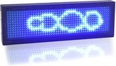 LED naamplaatje | LED badge 9.3x3x0.6cm zwarte rand - LED Kleur - Blauw