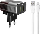 LDNIO - A2206 - Chargeur rapide Dual USB 2,4 A - Chargeur avec Adapté Pro : Pro USB Lightning Pro Pro : Apple iPhone - / 14 Pro / 14 Pro Max