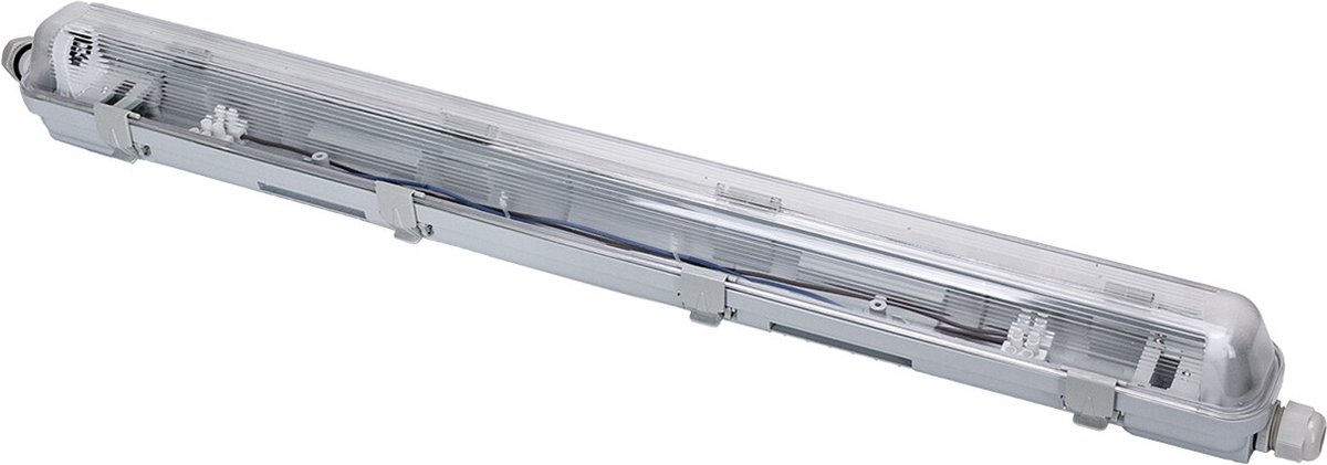 Velvalux LED Waterdichte TL Armatuur - Velvalux Strela - 60cm - Enkel - Koppelbaar - Waterdicht IP65 Grijs