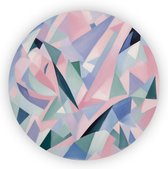 Geometrische kunst schilderij - Gedachtenspinsel wandpaneel - Glas schilderijen Kantoor - Klassieke schilderijen - Wandcirkels - Muurkunst - 75 x 75 cm 5mm