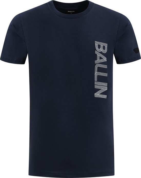 Ballin Amsterdam - Heren Regular fit T-shirts Crewneck SS - Navy - Maat S
