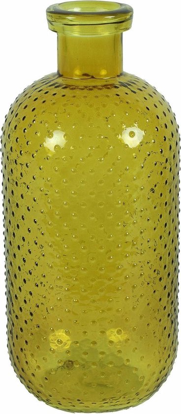Countryfield Bloemenvaas Cactus Dots - geel transparant - glas - D15 x H35 cm