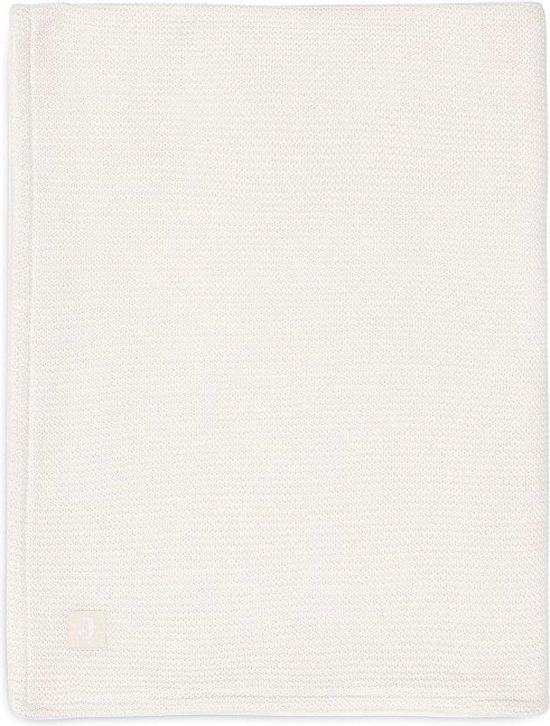 Jollein - Deken Wieg 75x100cm - Wiegdeken, Wiegdekentje, Dekentje Baby - Basic Knit - Ivory/Coral fleece