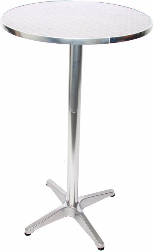 Aluminium bartafel + bistrotafel, in hoogte verstelbaar 70/110cm, Ø=60cm ~ Basismodel