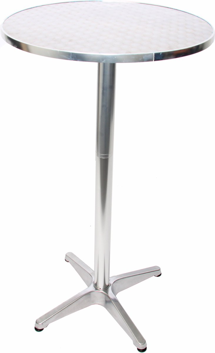 MCW Aluminium bartafel + bistrotafel, in hoogte verstelbaar 70/110cm, Ø=60cm ~ Basismodel