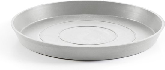 Ecopots Saucer Round - White Grey - Ø21 x H2,5 cm - Ronde witgrijze onderschotel