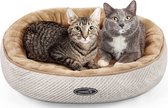 kattenbed, kattenmand, ronde donut hondenbed voor katten en kleine honden, wasbaar, hondenmand, zachte kattenslaapplaats, kattenkussen, huisdierbed, M 55 x 15 cm