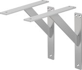 Plankdrager set van 2 240x240 mm zilver aluminium ML design