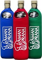 Aman Prana Eco Respekt Waterfles - Motiverende Glazen Drinkflesr - 0.5 Liter - BPA vrij - Sportfles - Voor Volwassenen en Kinderen - Waterflessen - Drinkfles Kind - Milieuvriendelijk en Stijlvol - 3 stuks - voordeelverpakking