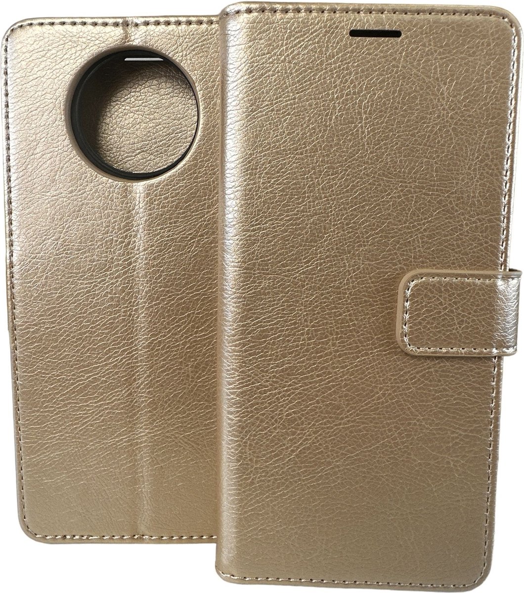 Portemonnee Book Case Hoesje Geschikt voor: Xiaomi Redmi Note 9T (5G) - goud