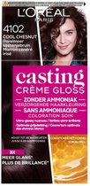 2x L'Oréal Casting Crème Gloss Semi-Permanente Haarkleuring 4102 Cool Chestnut - Parelmoer Kastanjebruin