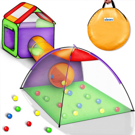 KIDUKU® tente de jeu igloo avec tunnel maison de jeu 200 balles Pop up