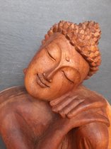 Statue de Bouddha zen en bois de suar/Asie/fait main