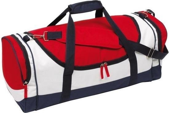 Sac de sport / sac de voyage 45 litres bleu / rouge / blanc - Sacs de sport  - Sacs... | bol.com
