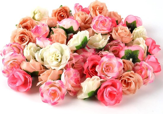 Kunstbloemen, 80 stuks, rozen, nepbloemen, decoratief, voor bruiloft, DIY, feestelijk, 4 kleuren