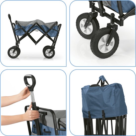 EASYmaxx opvouwbare handkar - blauw/grijs van Merkloos	 — afbeelding 5