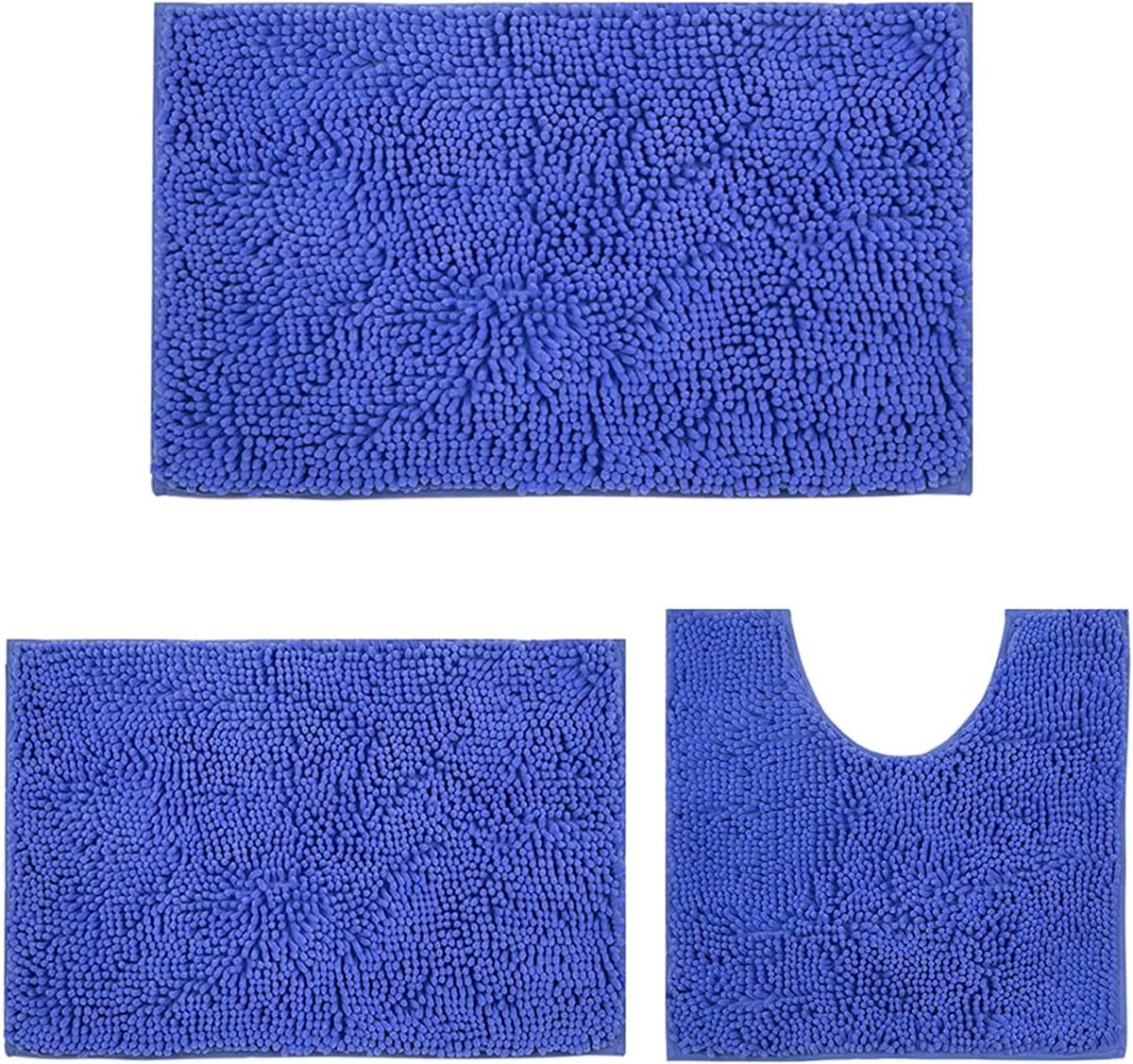 Chenille Badmat Antislip Badmat Set 3-delig – Chenille, Antislip, 50x81 Cm U-vorm Mat | Zachte En Absorberende Badkamermatten (Oranje) Badkamer Matten Absorberend