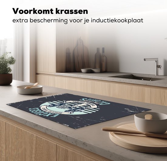 KitchenYeah® Inductie beschermer 81.2x52 cm - Gewichten - Sport - Retro - Kookplaataccessoires - Afdekplaat voor kookplaat - Inductiebeschermer - Inductiemat - Inductieplaat mat