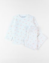 2-delige pyjama ondergaande zonnetjes uit fluweel, ecru
