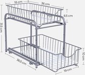 organisateur sous évier - étagère de rangement multifonctionnelle 36,5P x 21L x 33,7H centimètres